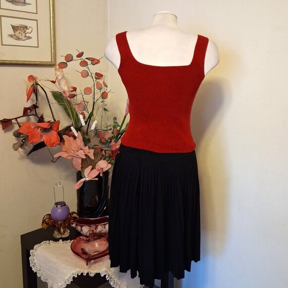 NWOT Kroshetta Stretchy Cardigan Knit Red Tank Top Camisoles Sleeveless Sweater - Picture 7 of 7
